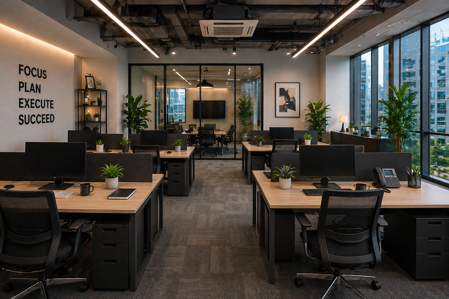 Modern open office interior